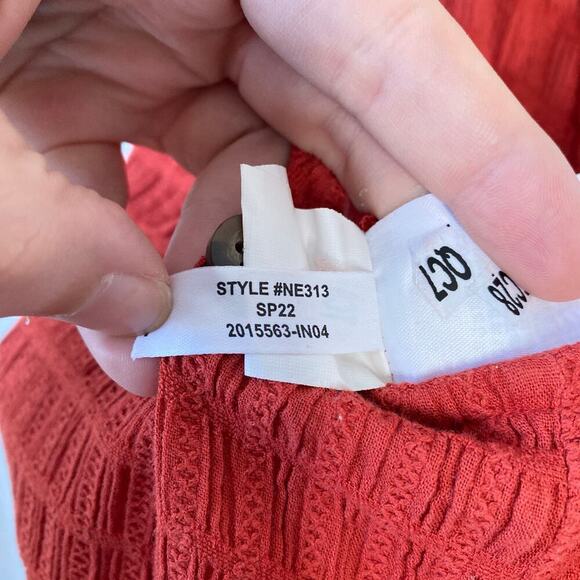 MADEWELL Textured Cover-Up Jumpsuit Fresh Chili 2022 Casual Summer Red Small - Picture 7 of 9